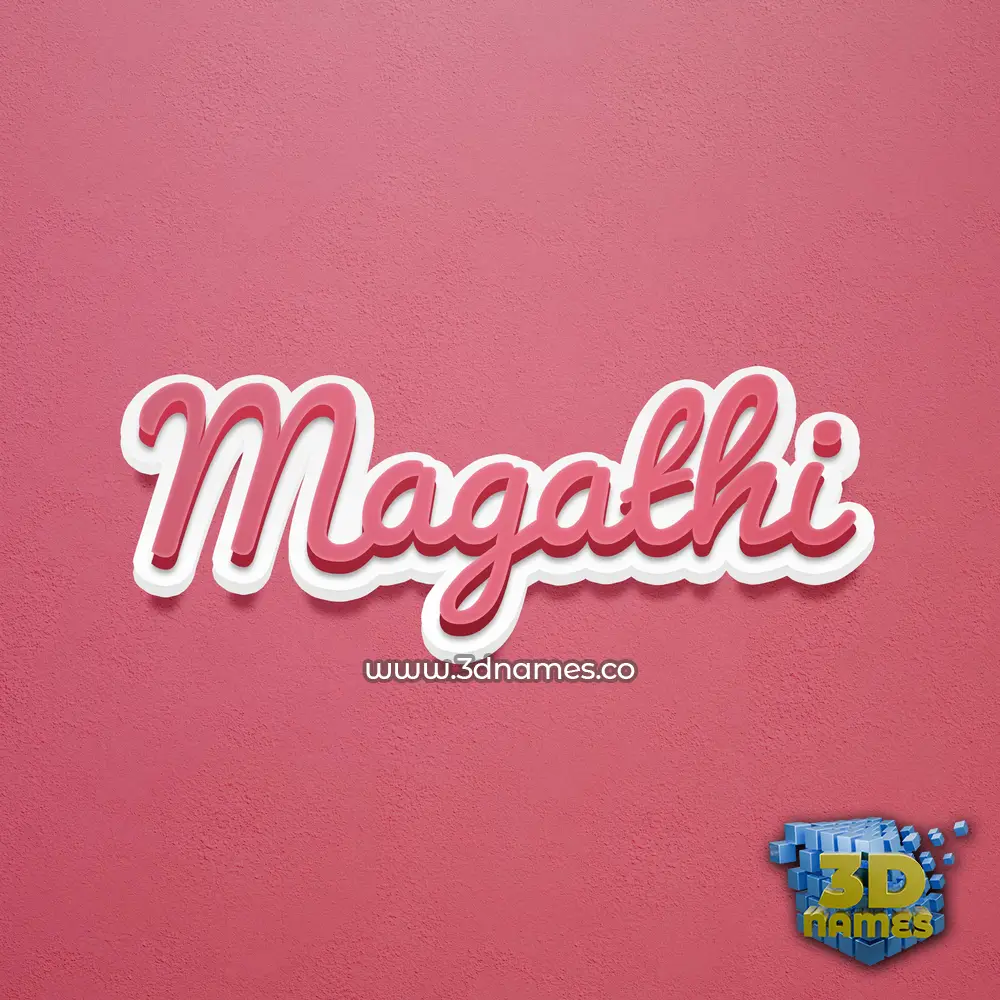 magathi in Red Scribble style - 3D name wallpaper