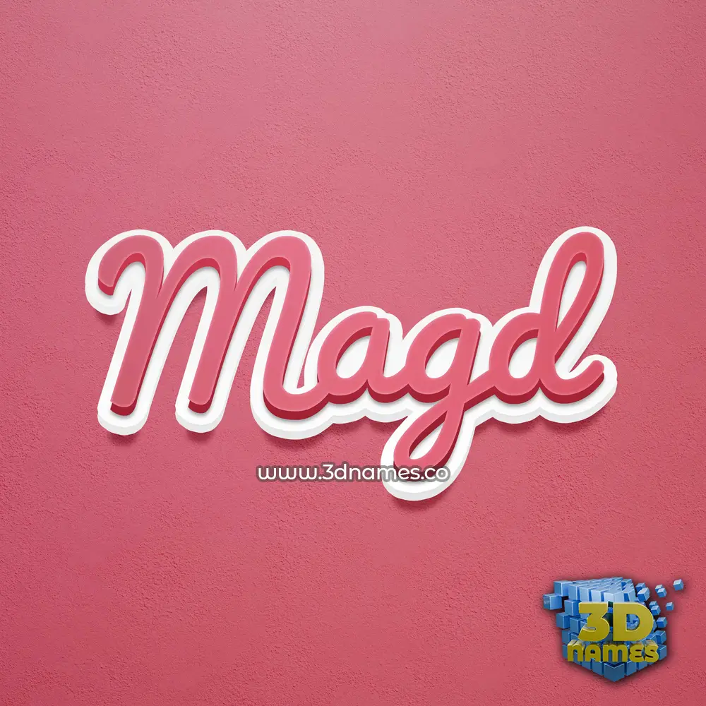 magd in Red Scribble style - 3D name wallpaper