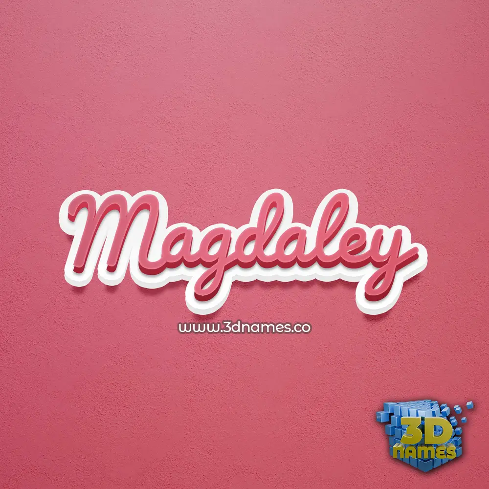 magdaley in Red Scribble style - 3D name wallpaper