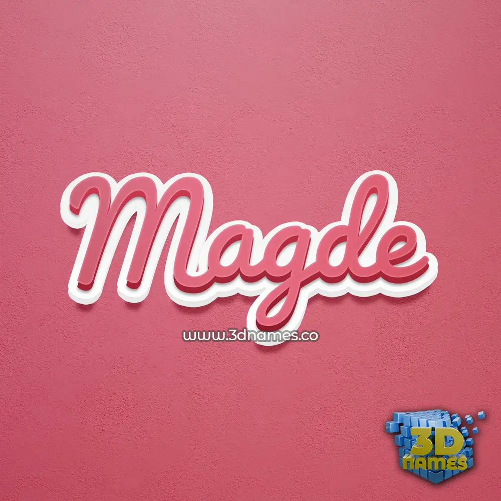 magde in Red Scribble style - 3D name wallpaper