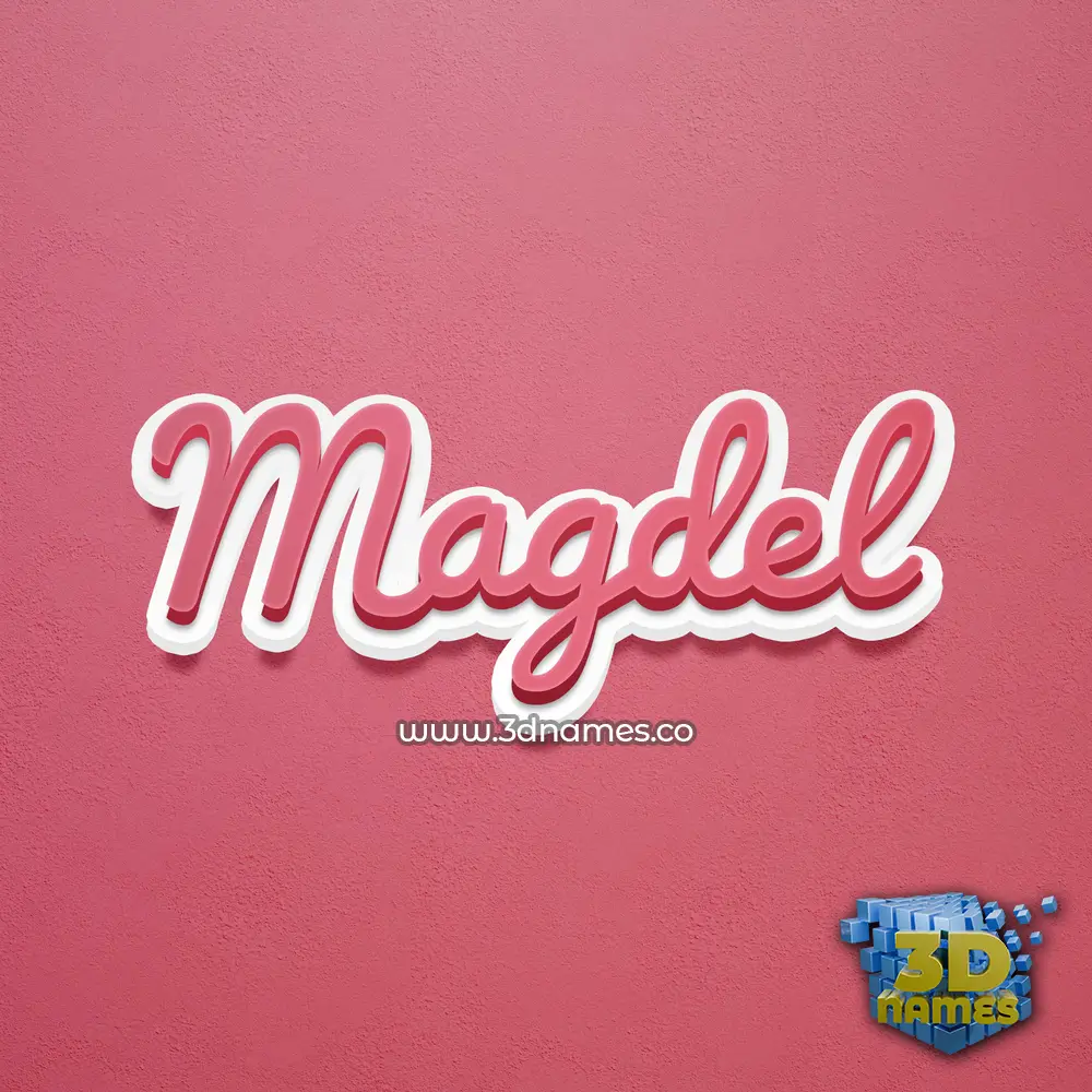 magdel in Red Scribble style - 3D name wallpaper