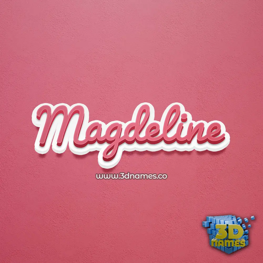 magdeline in Red Scribble style - 3D name wallpaper