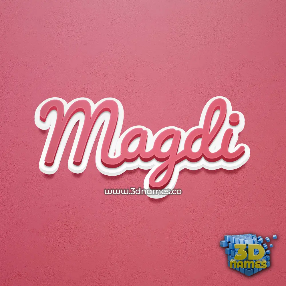 magdi in Red Scribble style - 3D name wallpaper