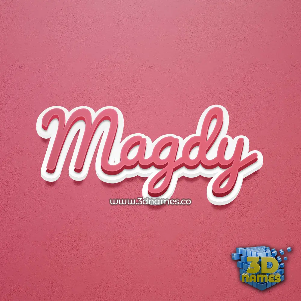 magdy in Red Scribble style - 3D name wallpaper