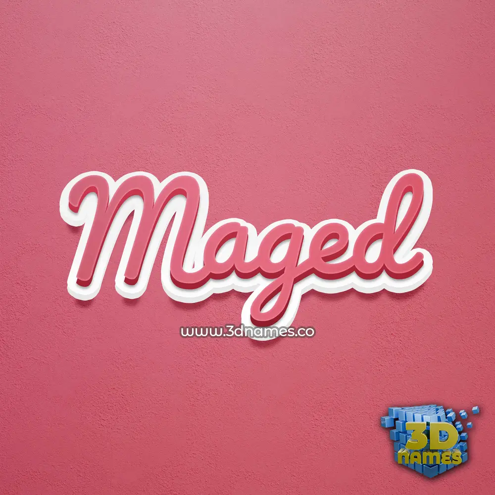 maged in Red Scribble style - 3D name wallpaper