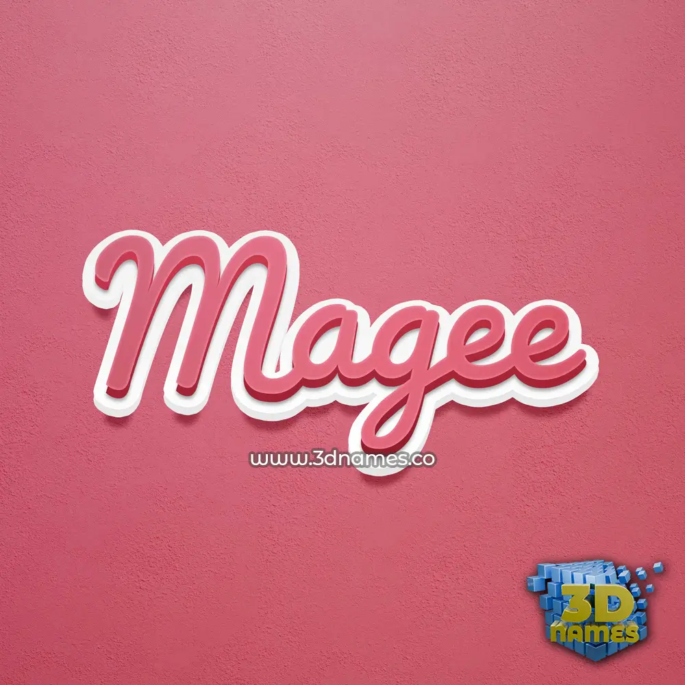 magee in Red Scribble style - 3D name wallpaper