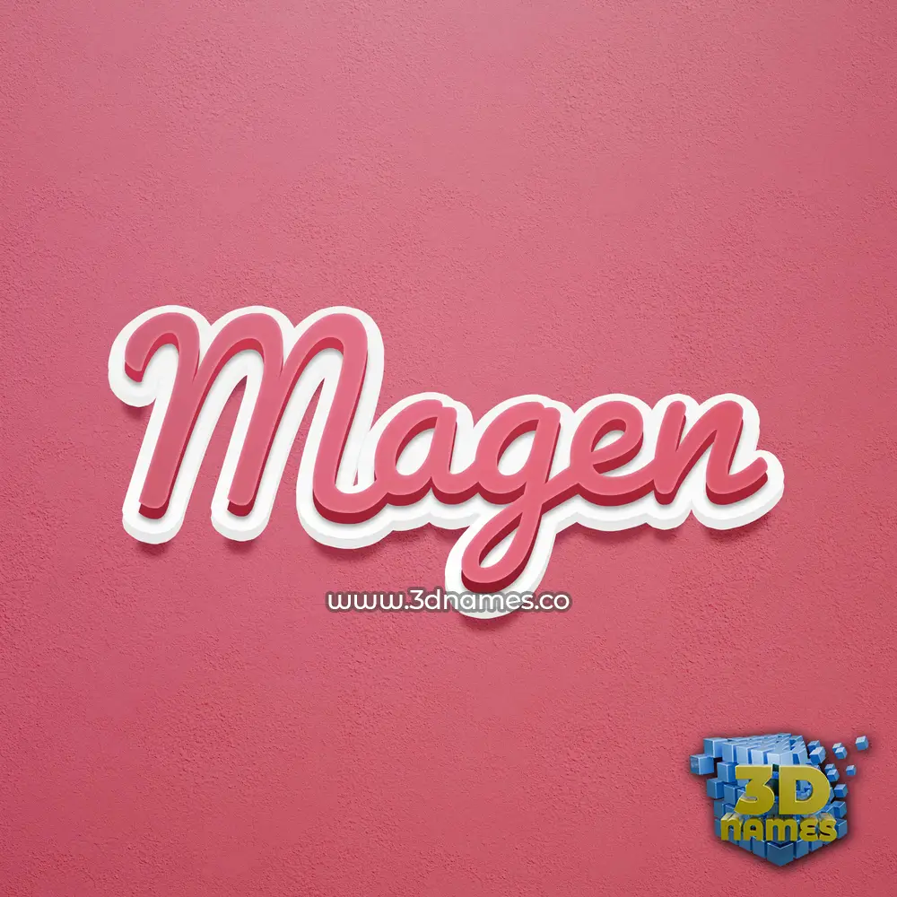 magen in Red Scribble style - 3D name wallpaper