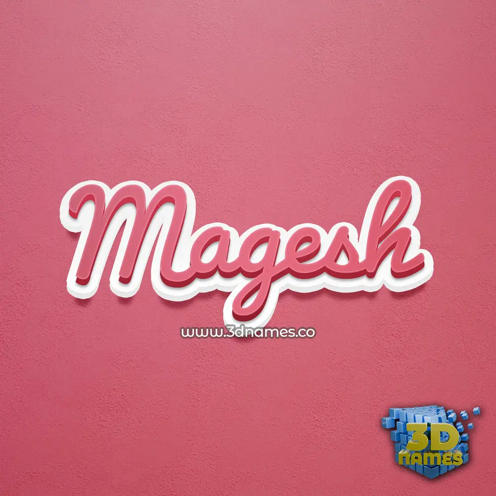magesh in Red Scribble style - 3D name wallpaper