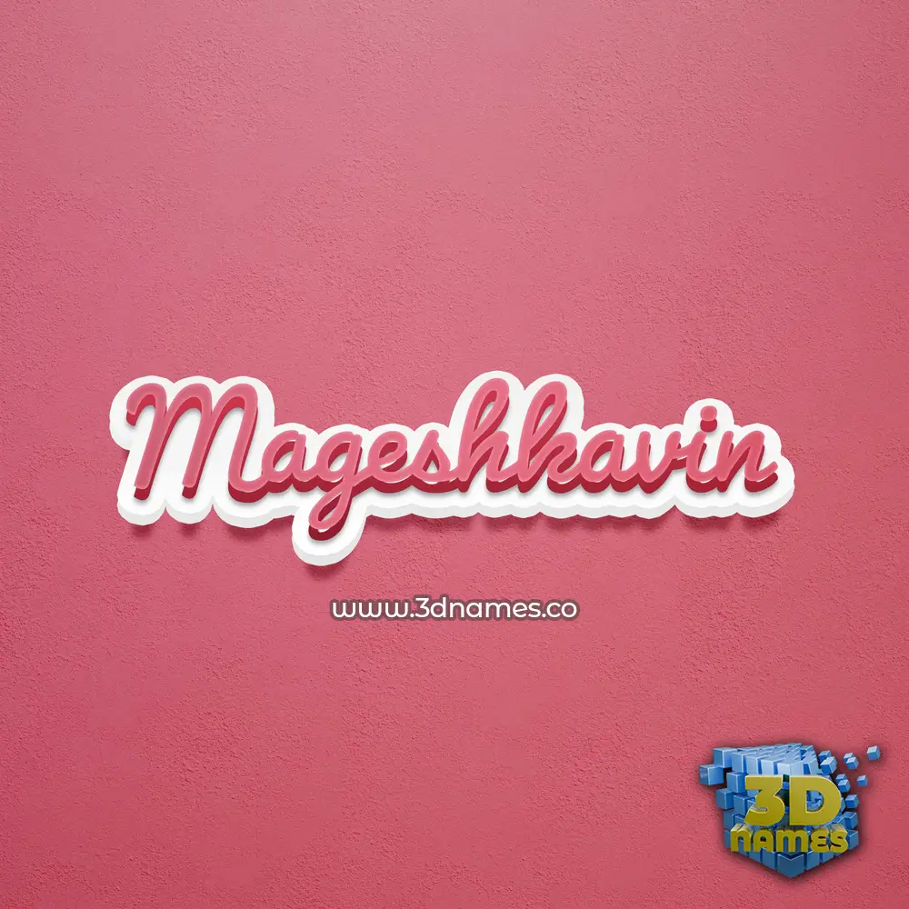 mageshkavin in Red Scribble style - 3D name wallpaper