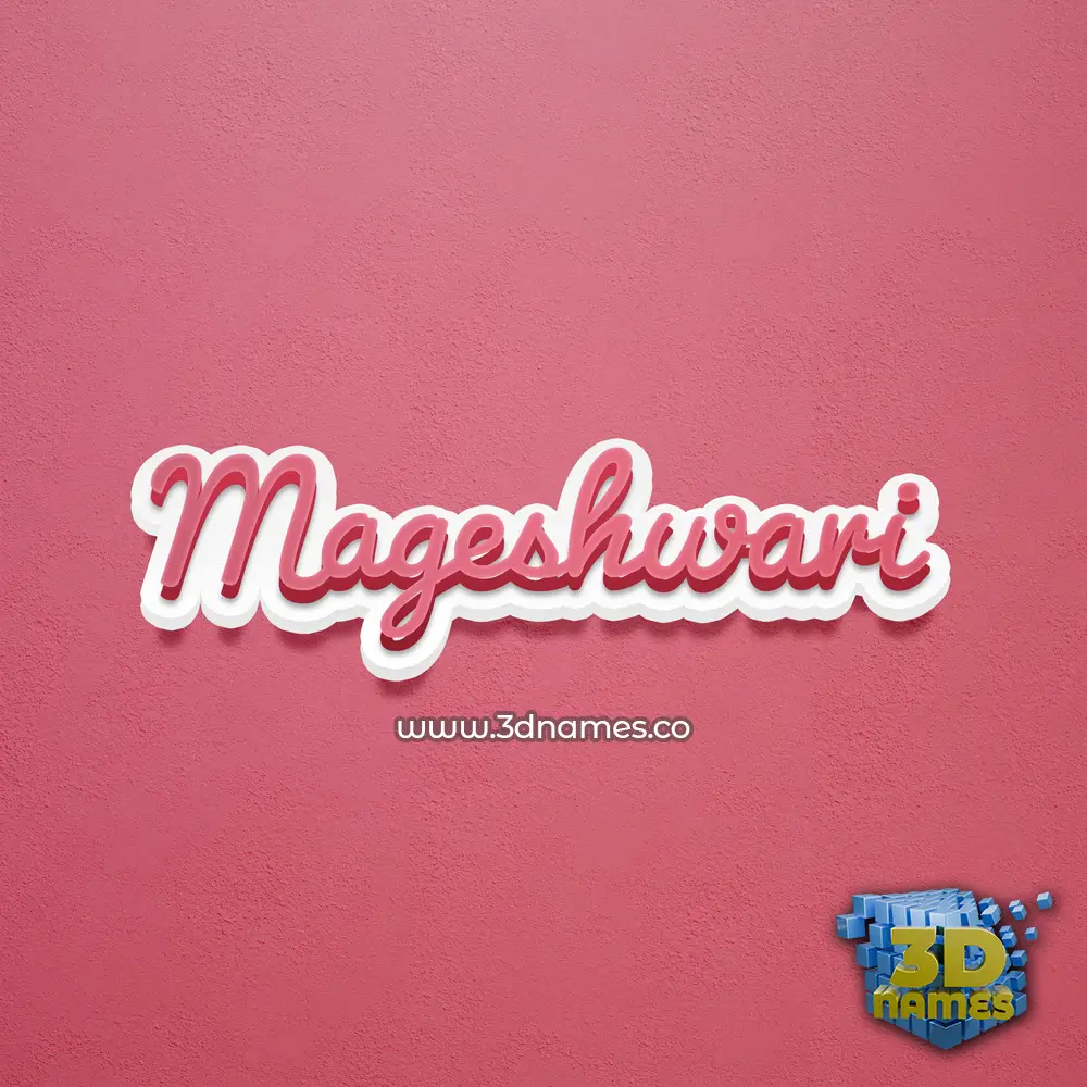 mageshwari in Red Scribble style - 3D name wallpaper