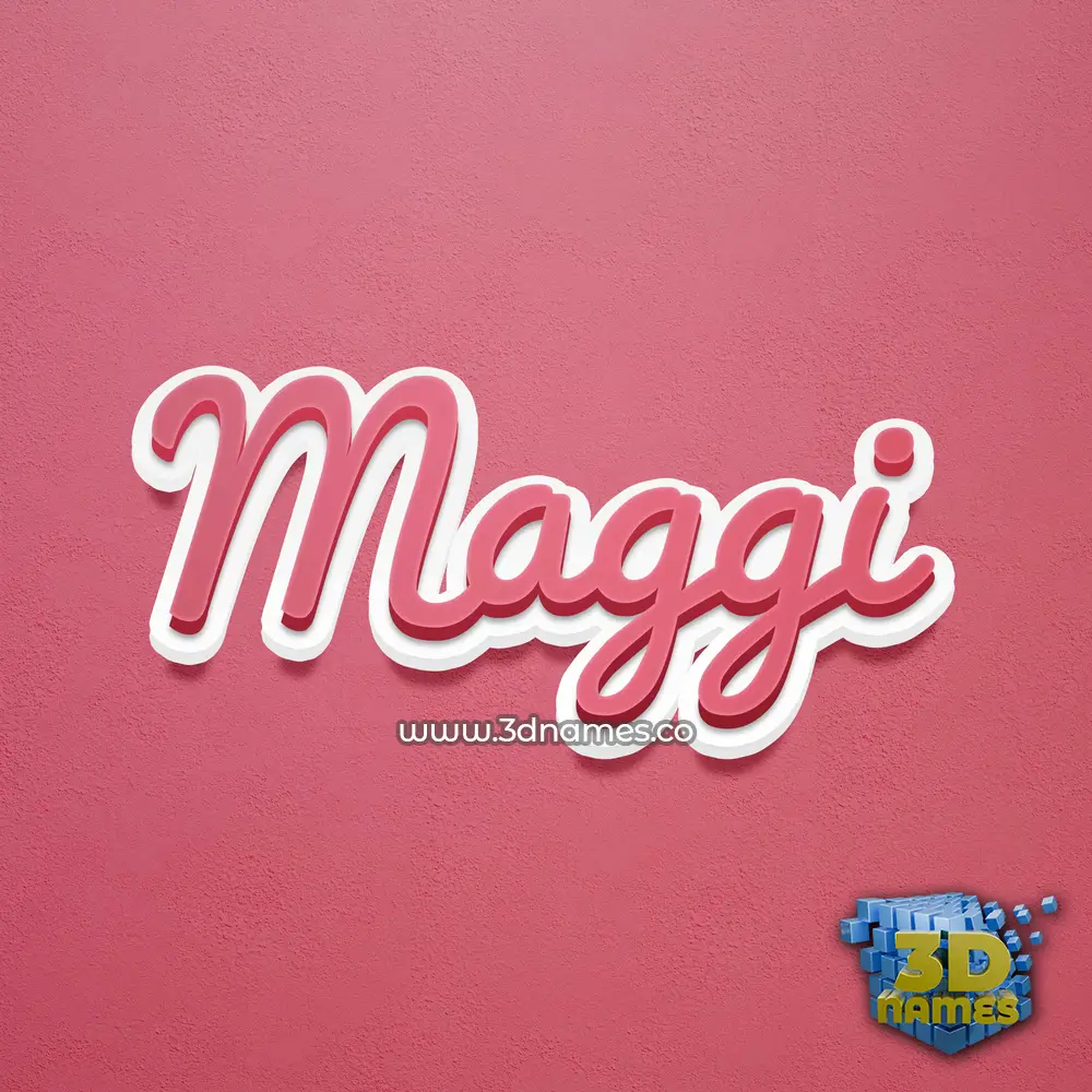 maggi in Red Scribble style - 3D name wallpaper