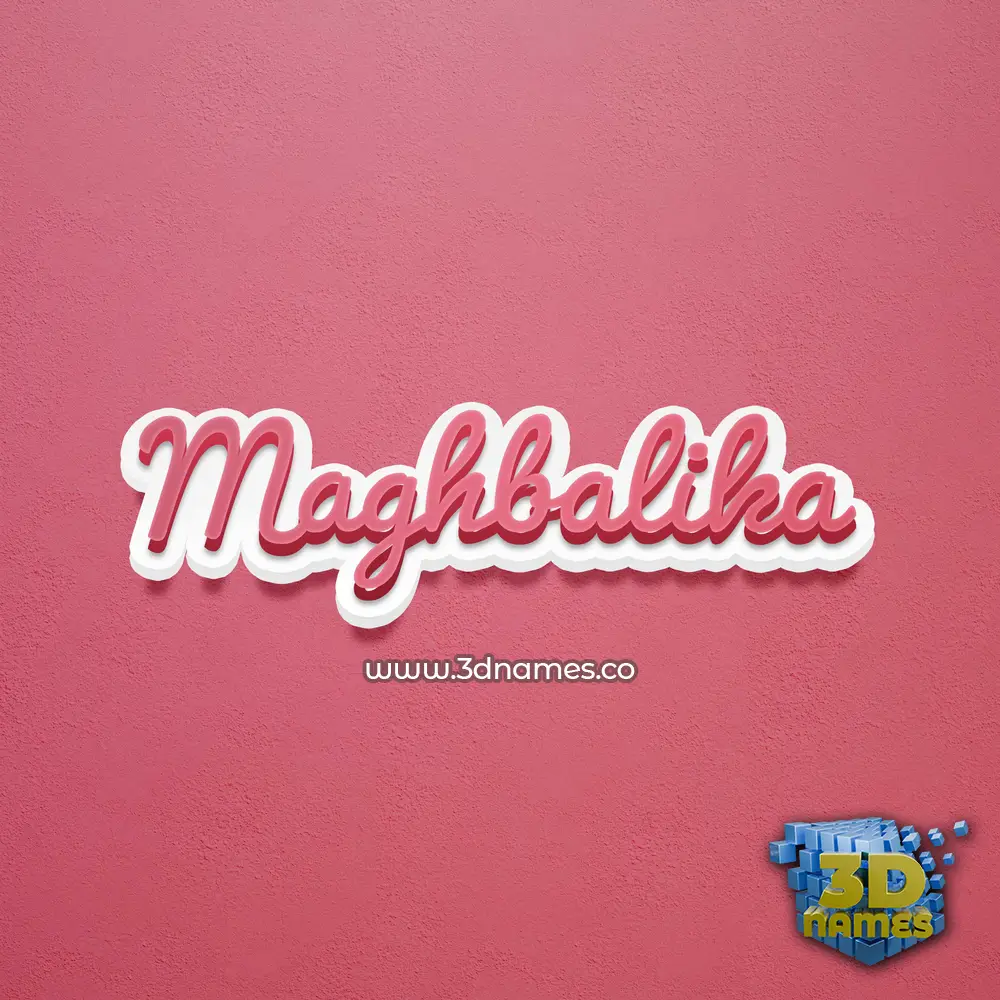 maghbalika in Red Scribble style - 3D name wallpaper