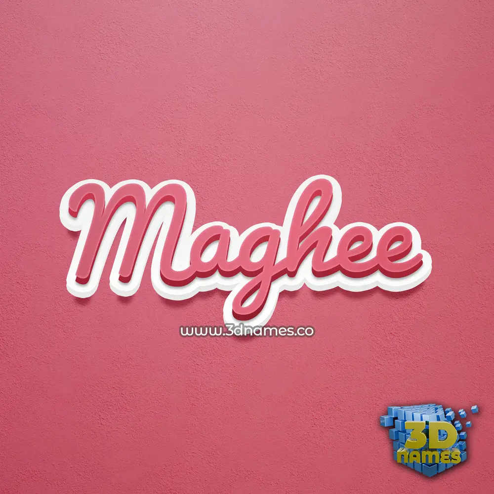 maghee in Red Scribble style - 3D name wallpaper
