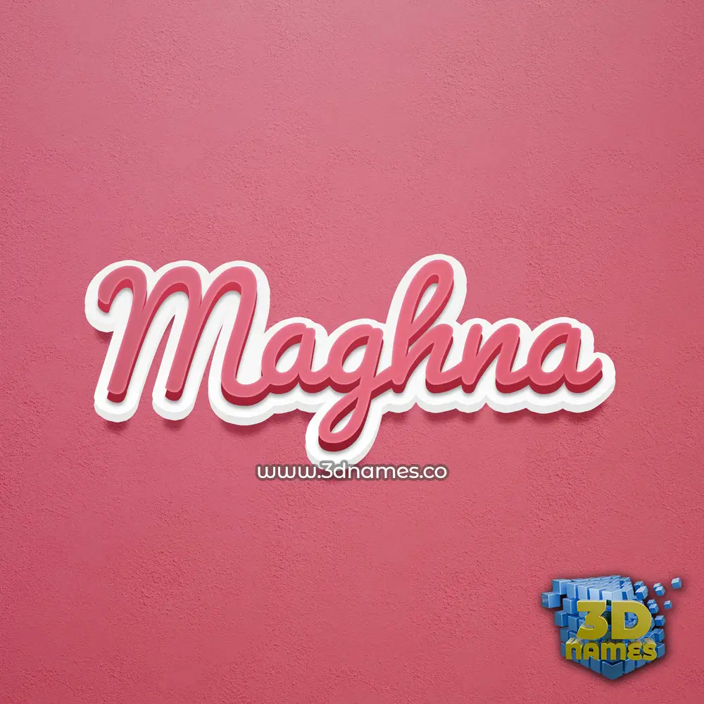 maghna in Red Scribble style - 3D name wallpaper