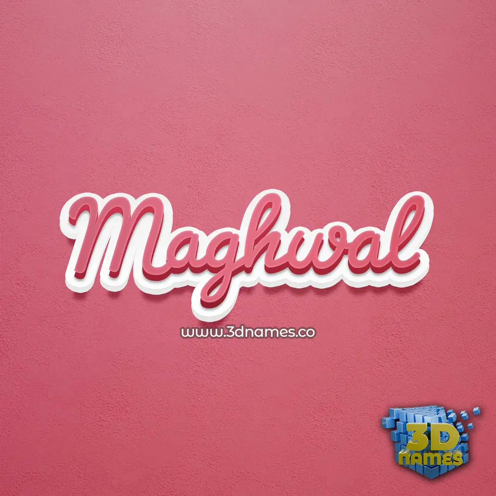maghwal in Red Scribble style - 3D name wallpaper