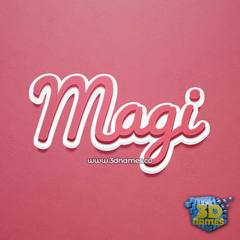 magi in Red Scribble style - 3D name wallpaper