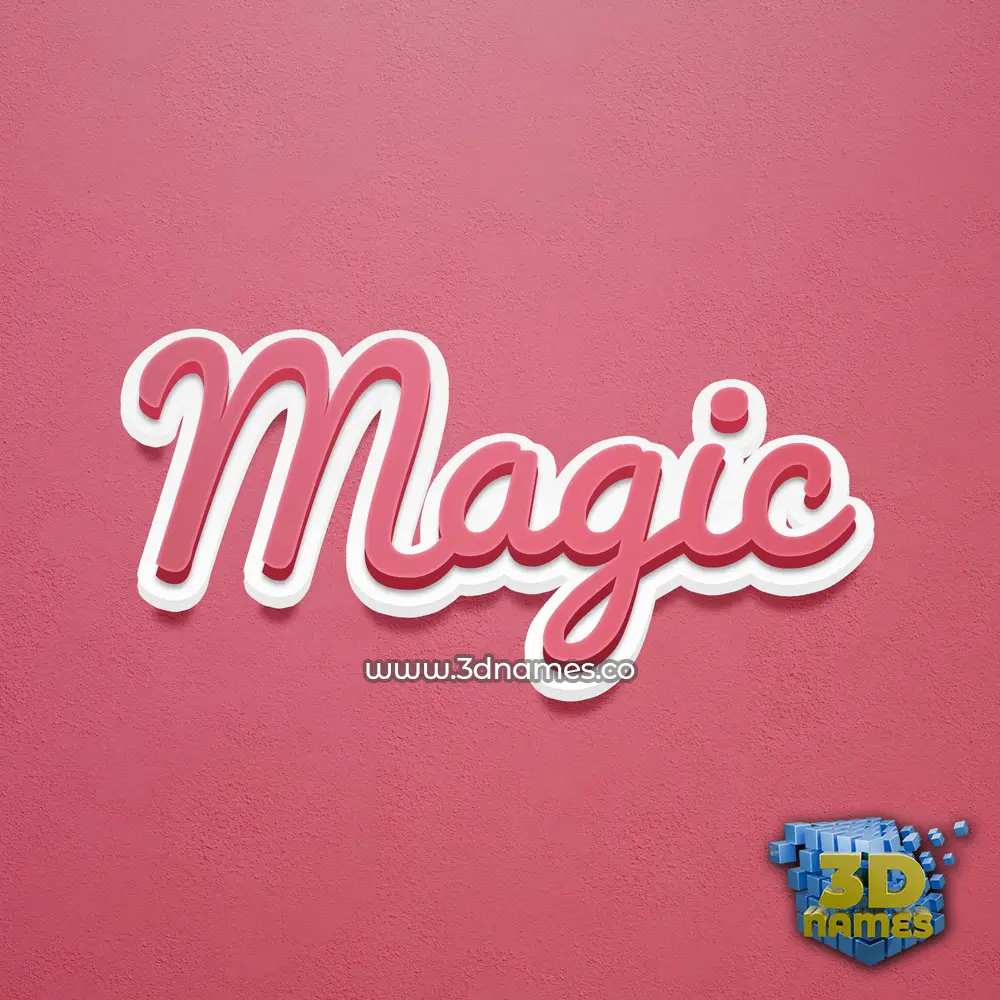 magic in Red Scribble style - 3D name wallpaper