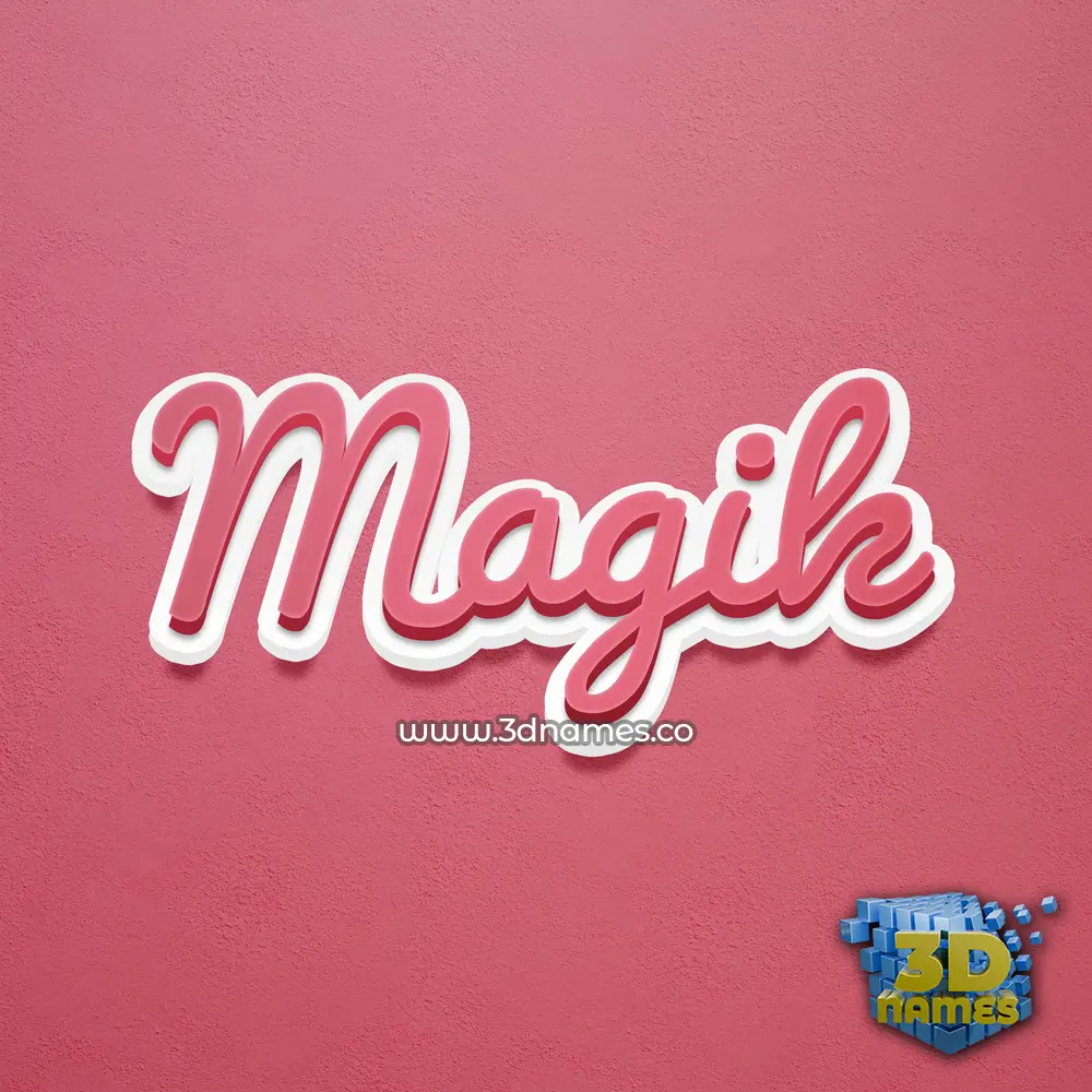 magik in Red Scribble style - 3D name wallpaper