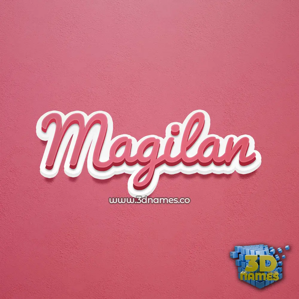magilan in Red Scribble style - 3D name wallpaper