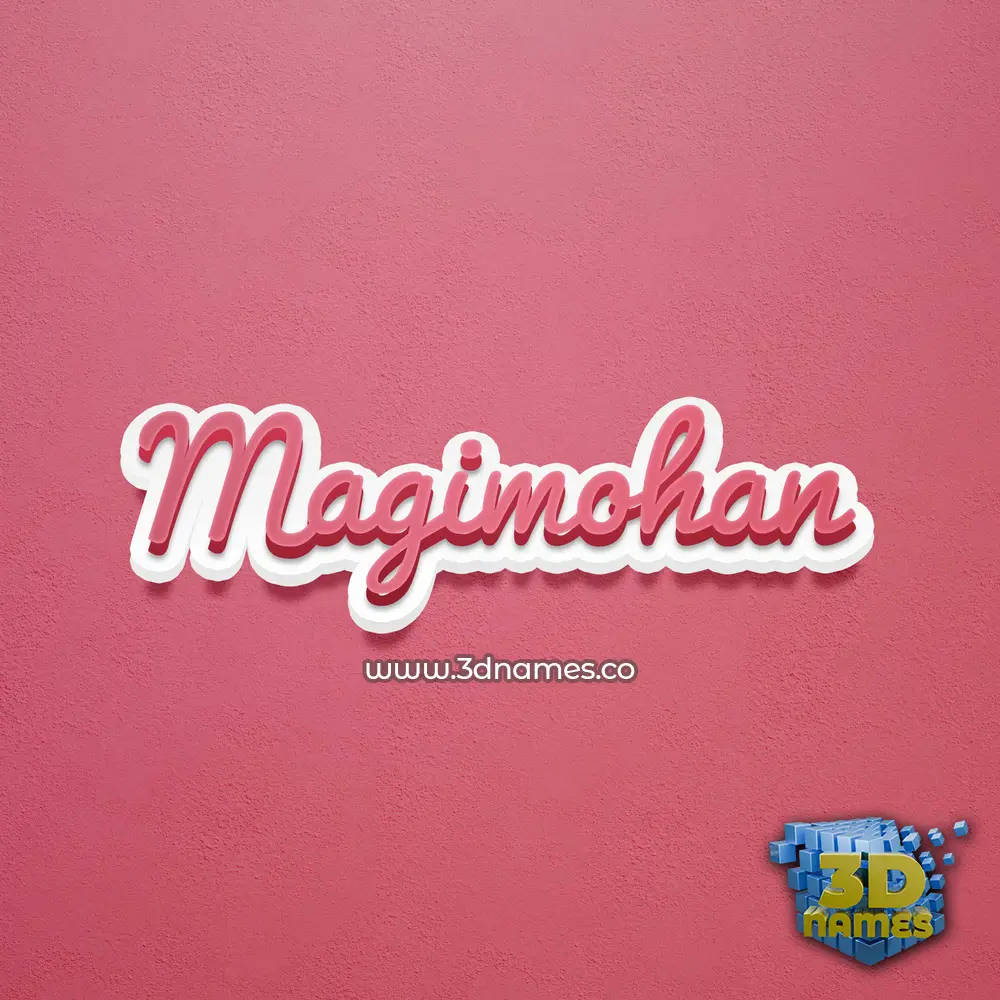 magimohan in Red Scribble style - 3D name wallpaper