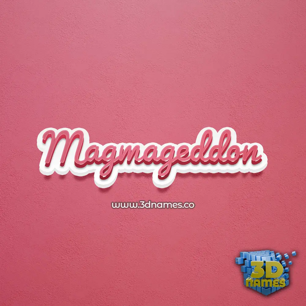 magmageddon in Red Scribble style - 3D name wallpaper