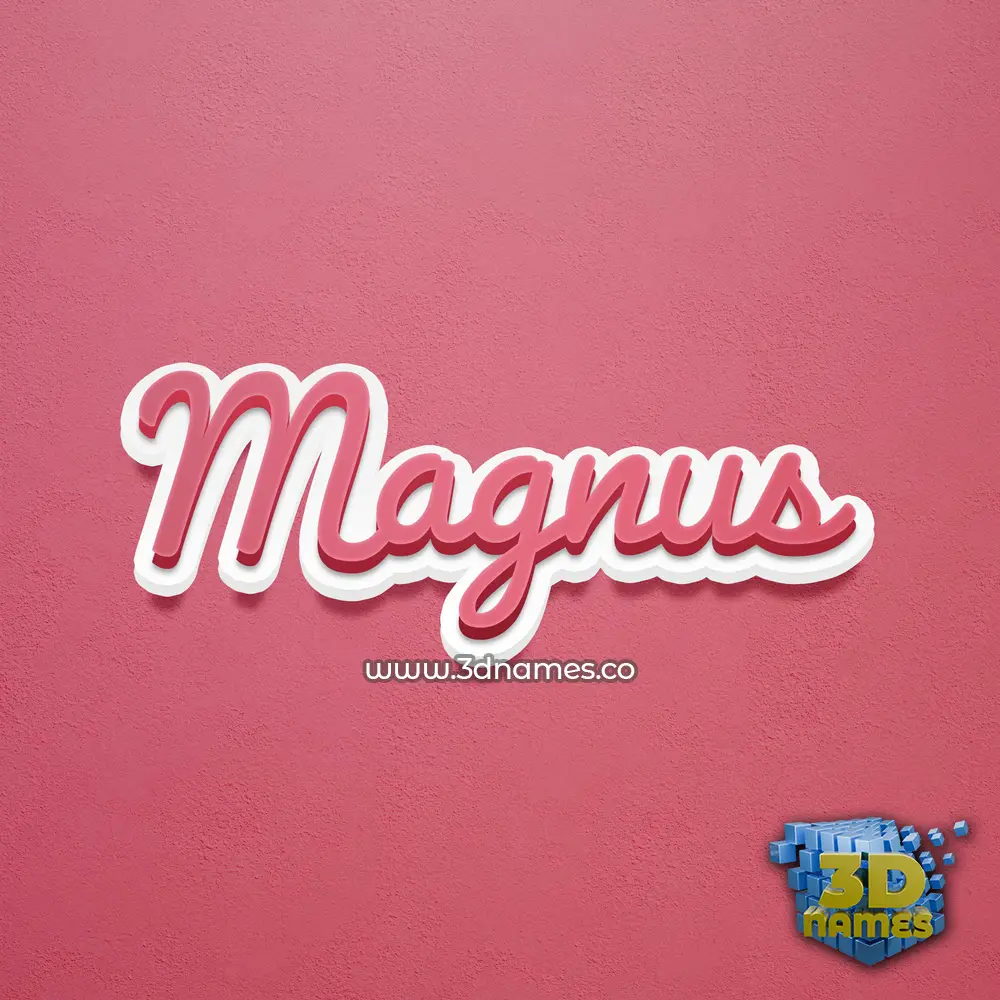 magnus in Red Scribble style - 3D name wallpaper