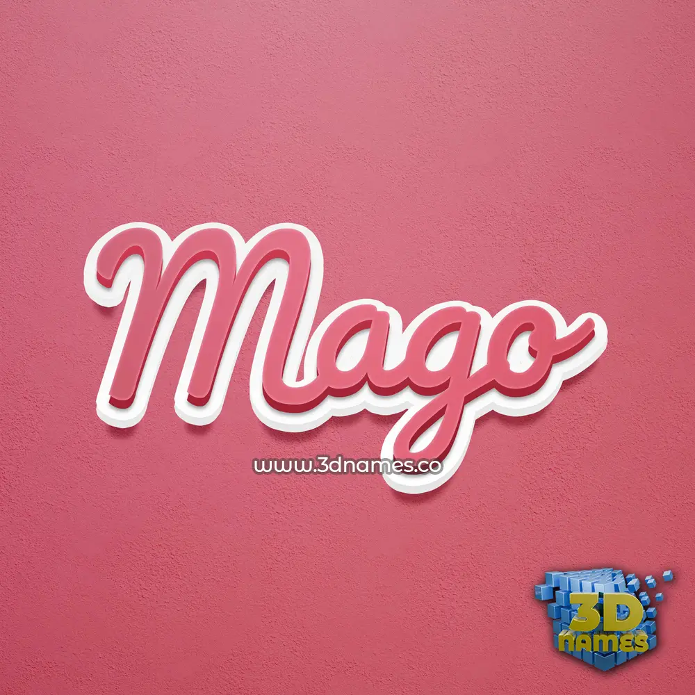 mago in Red Scribble style - 3D name wallpaper