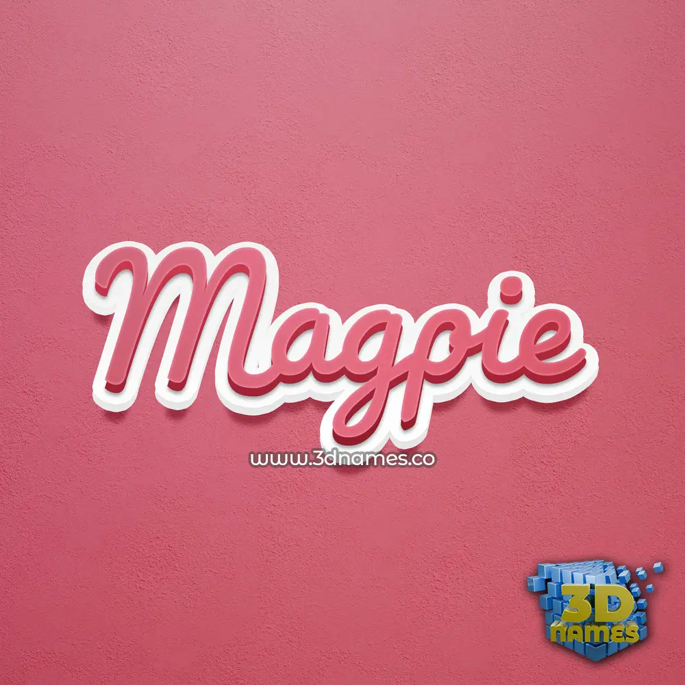 magpie in Red Scribble style - 3D name wallpaper