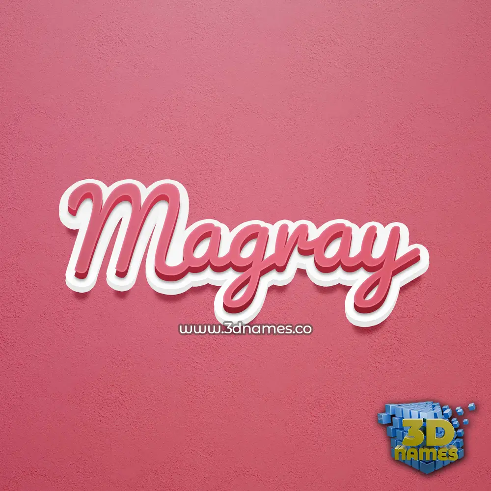 magray in Red Scribble style - 3D name wallpaper
