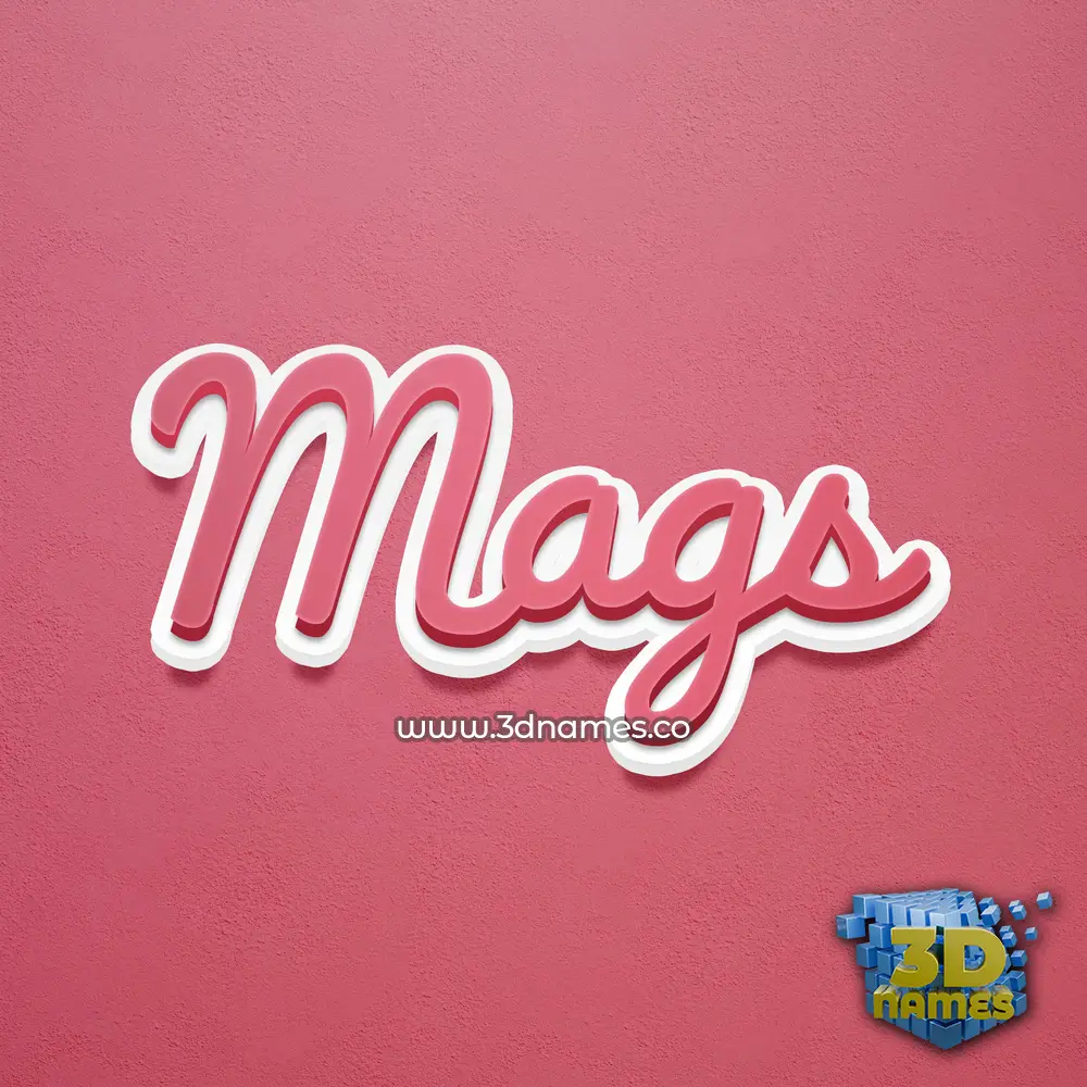 mags in Red Scribble style - 3D name wallpaper