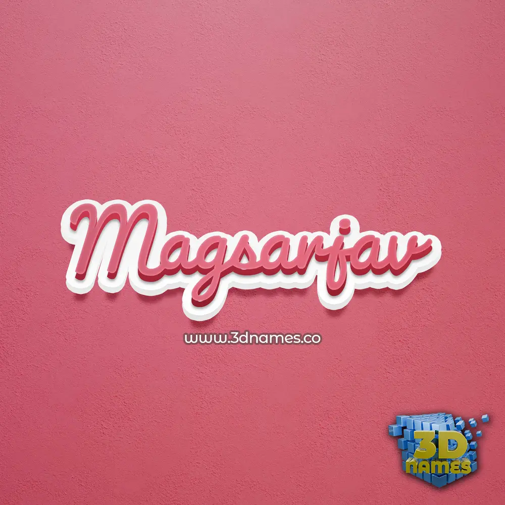 magsarjav in Red Scribble style - 3D name wallpaper