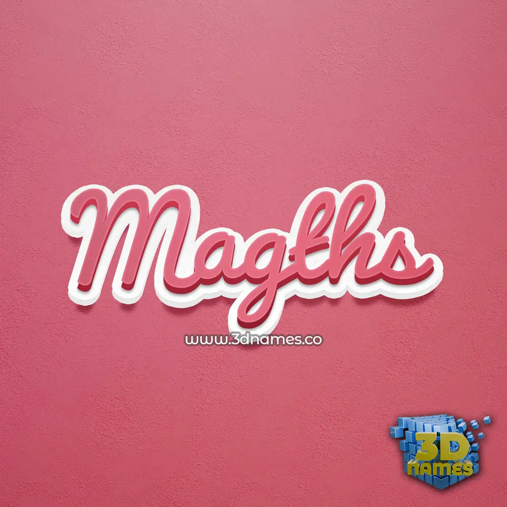 magths in Red Scribble style - 3D name wallpaper