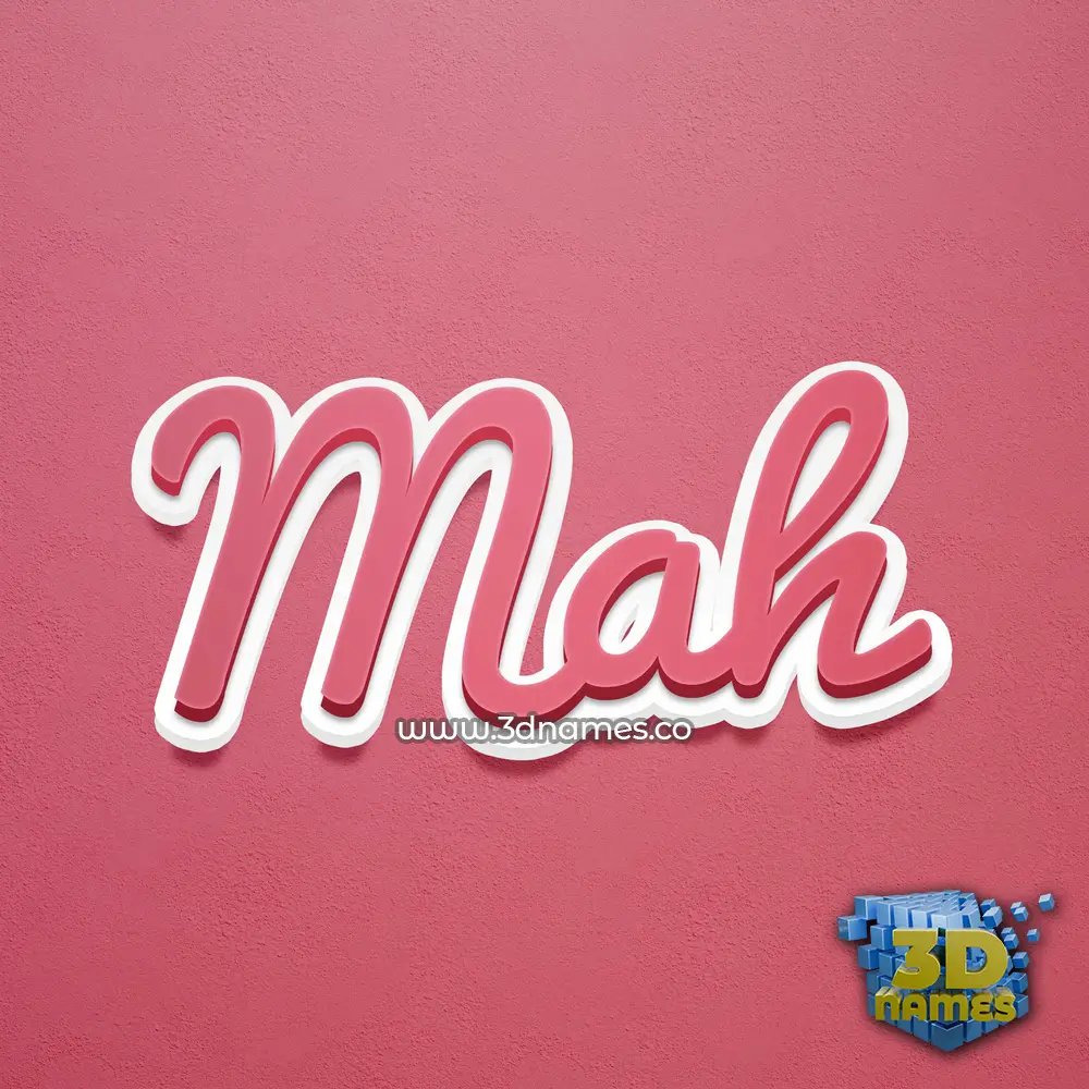 mah in Red Scribble style - 3D name wallpaper