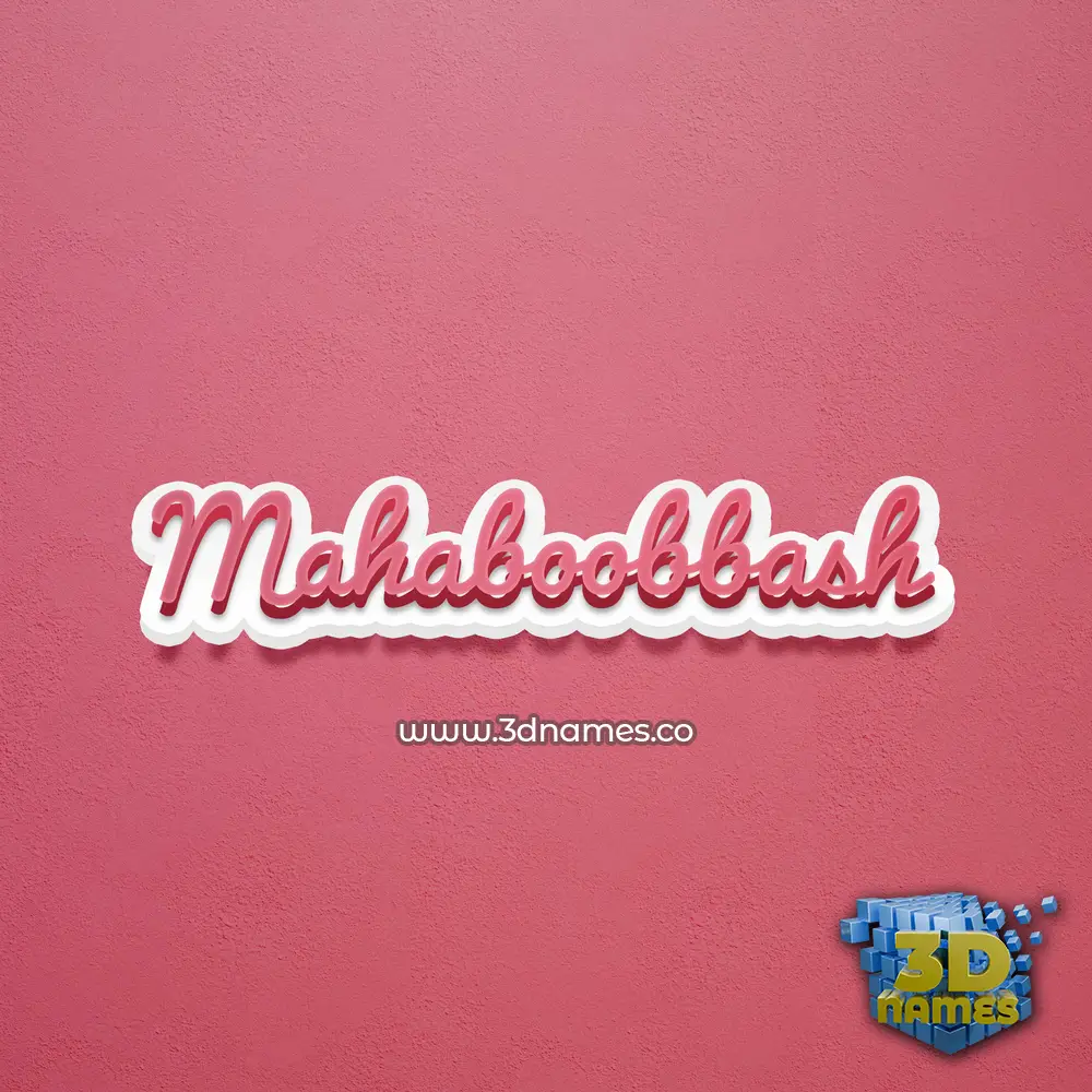 mahaboobbash in Red Scribble style - 3D name wallpaper