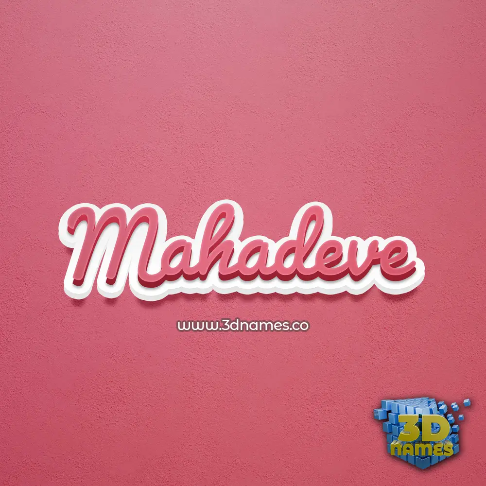 mahadeve in Red Scribble style - 3D name wallpaper