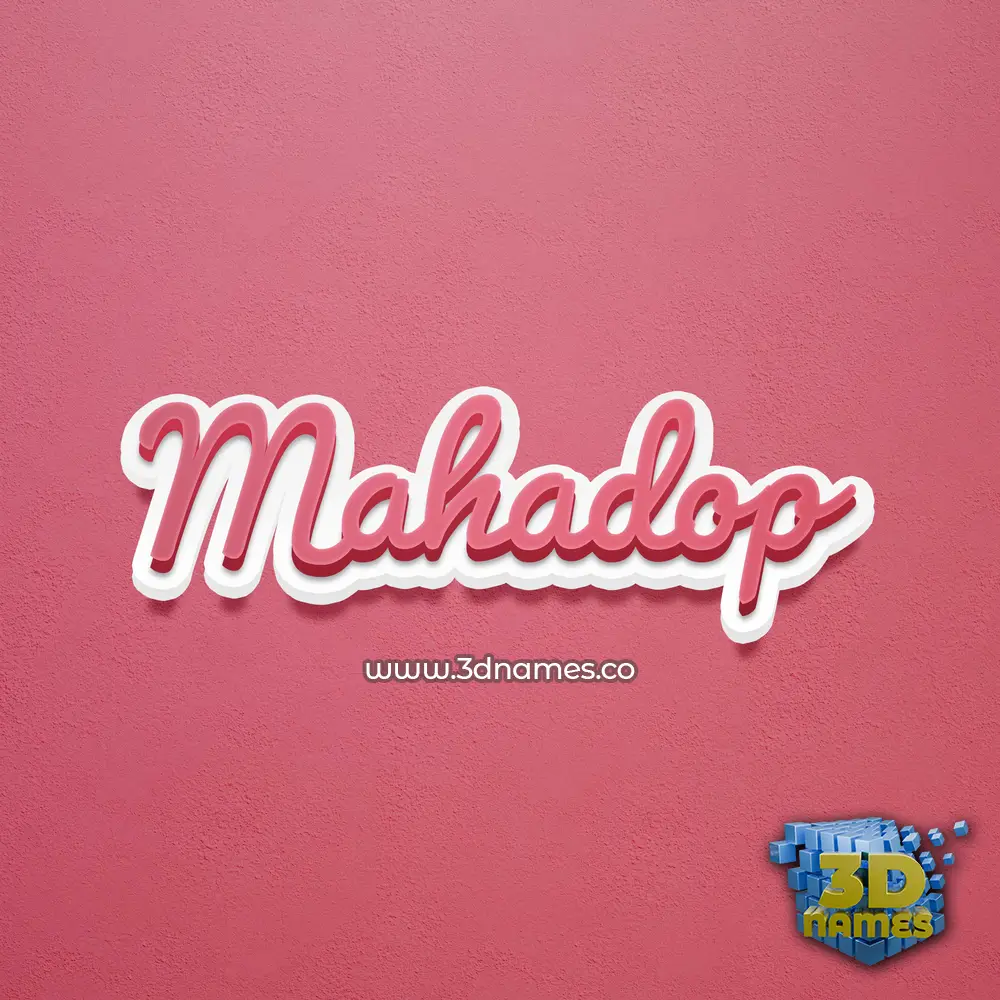 mahadop in Red Scribble style - 3D name wallpaper