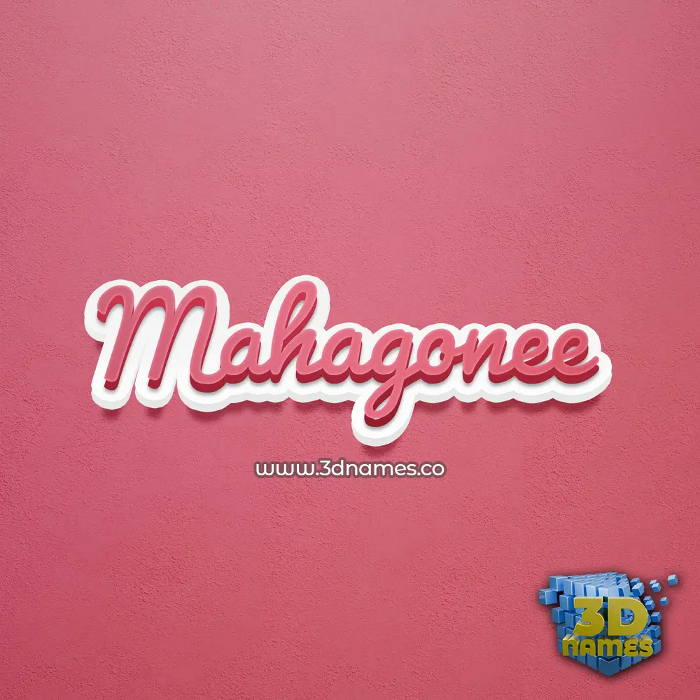 mahagonee in Red Scribble style - 3D name wallpaper