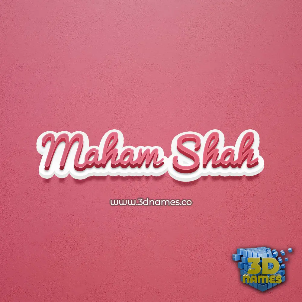 maham shah in Red Scribble style - 3D name wallpaper