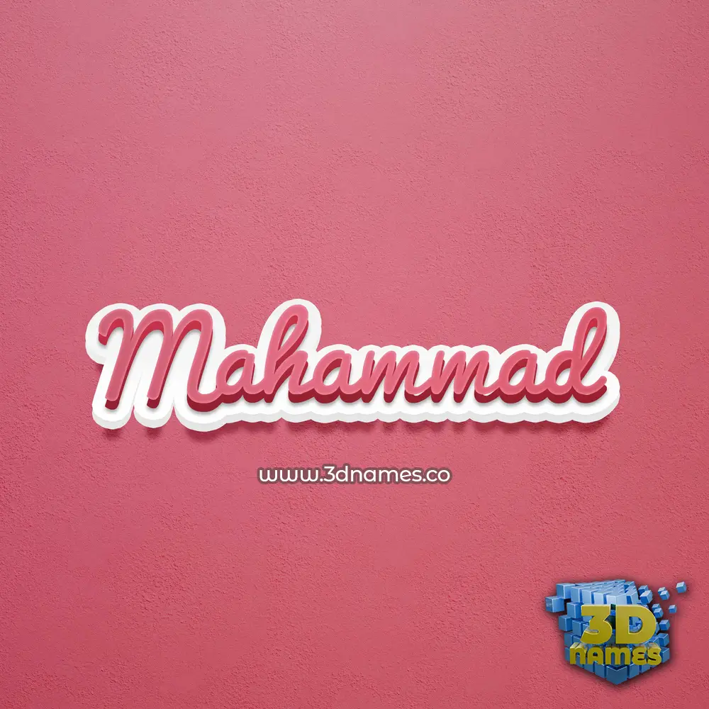 mahammad in Red Scribble style - 3D name wallpaper