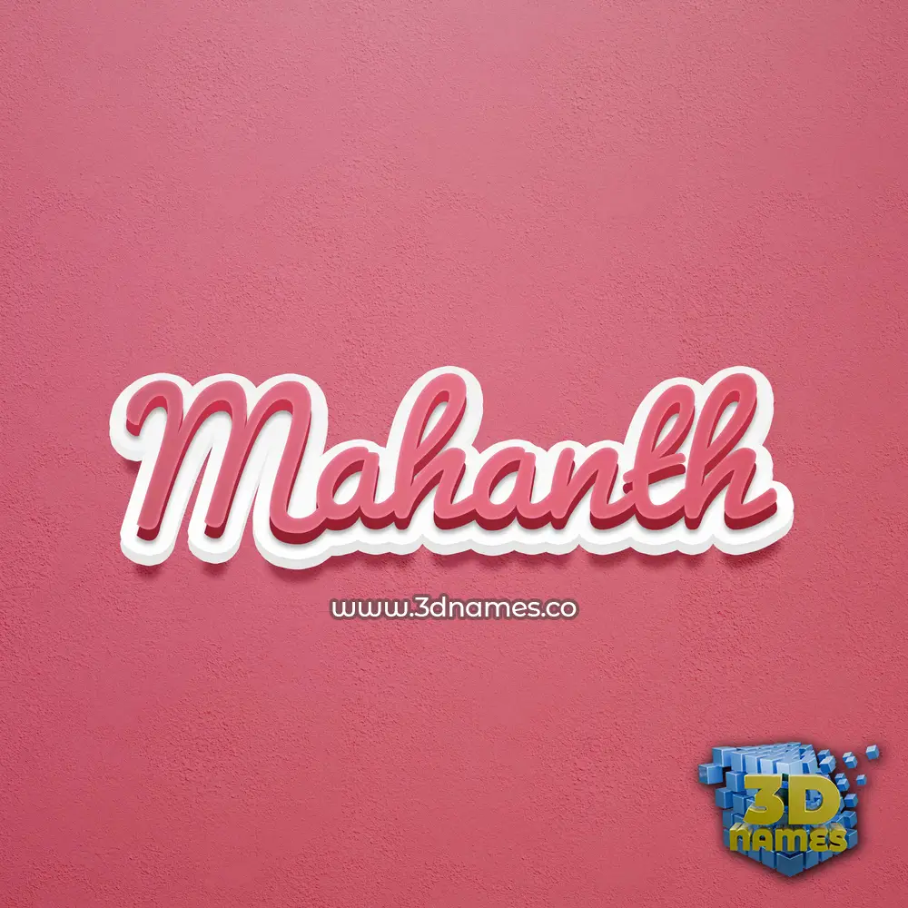 mahanth in Red Scribble style - 3D name wallpaper
