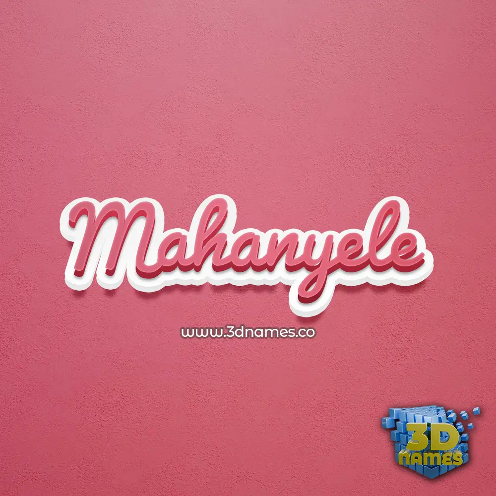 mahanyele in Red Scribble style - 3D name wallpaper