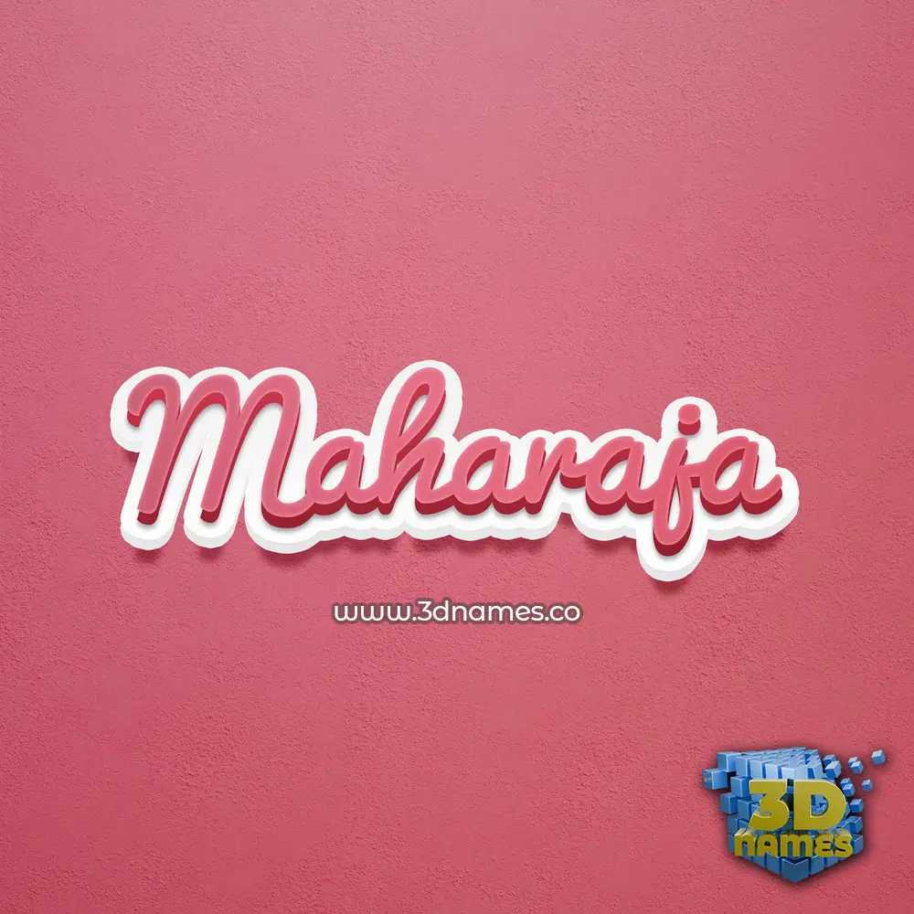 maharaja in Red Scribble style - 3D name wallpaper