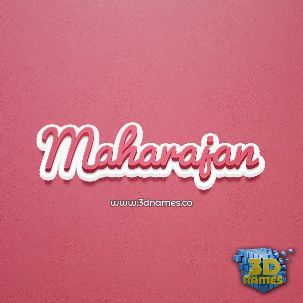 maharajan in Red Scribble style - 3D name wallpaper
