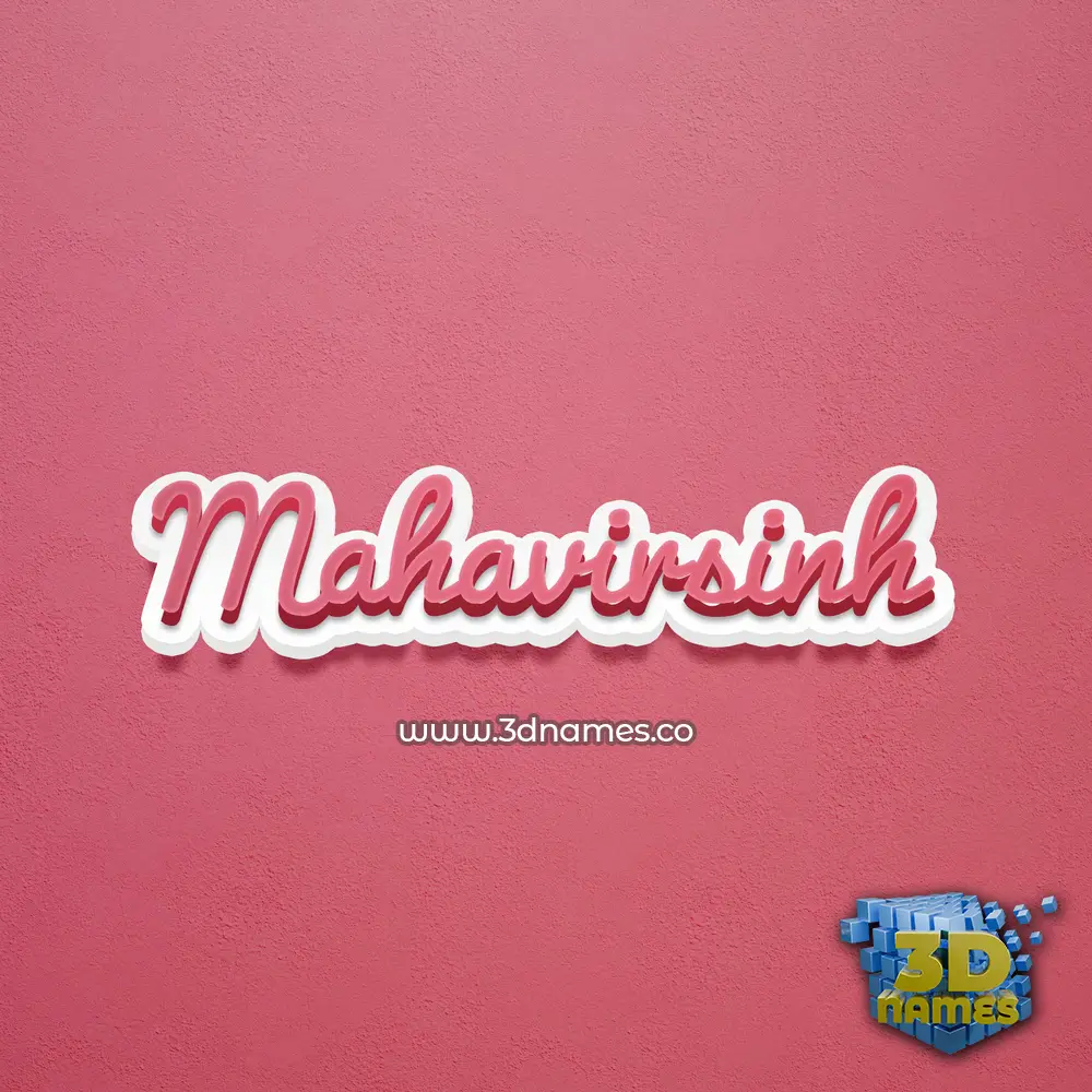 mahavirsinh in Red Scribble style - 3D name wallpaper