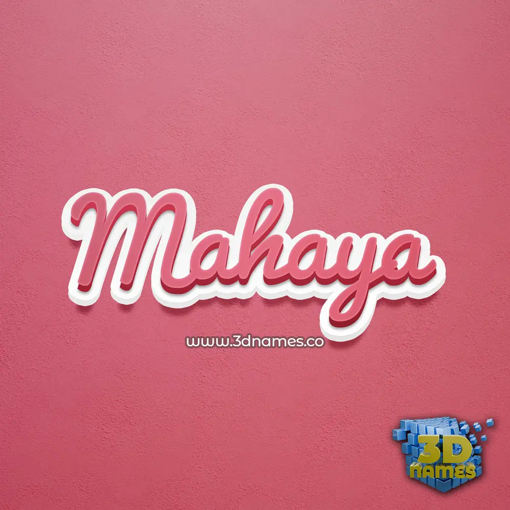mahaya in Red Scribble style - 3D name wallpaper
