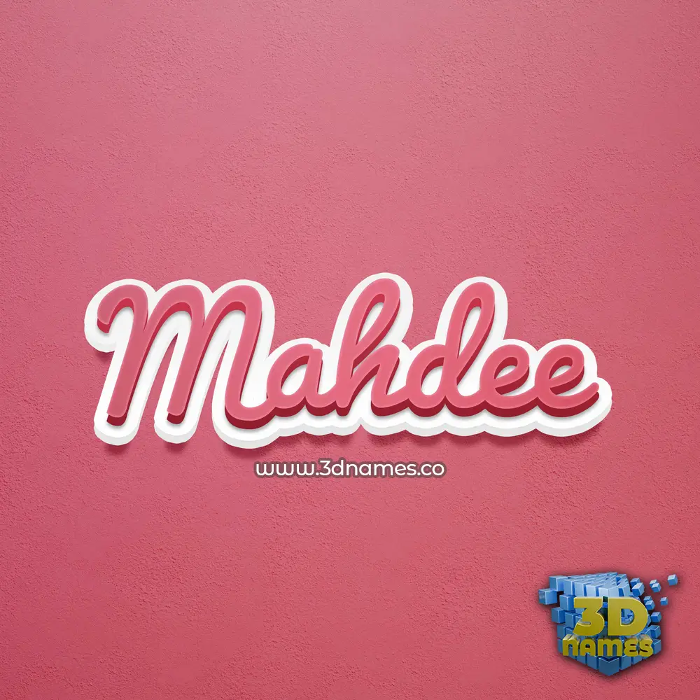mahdee in Red Scribble style - 3D name wallpaper