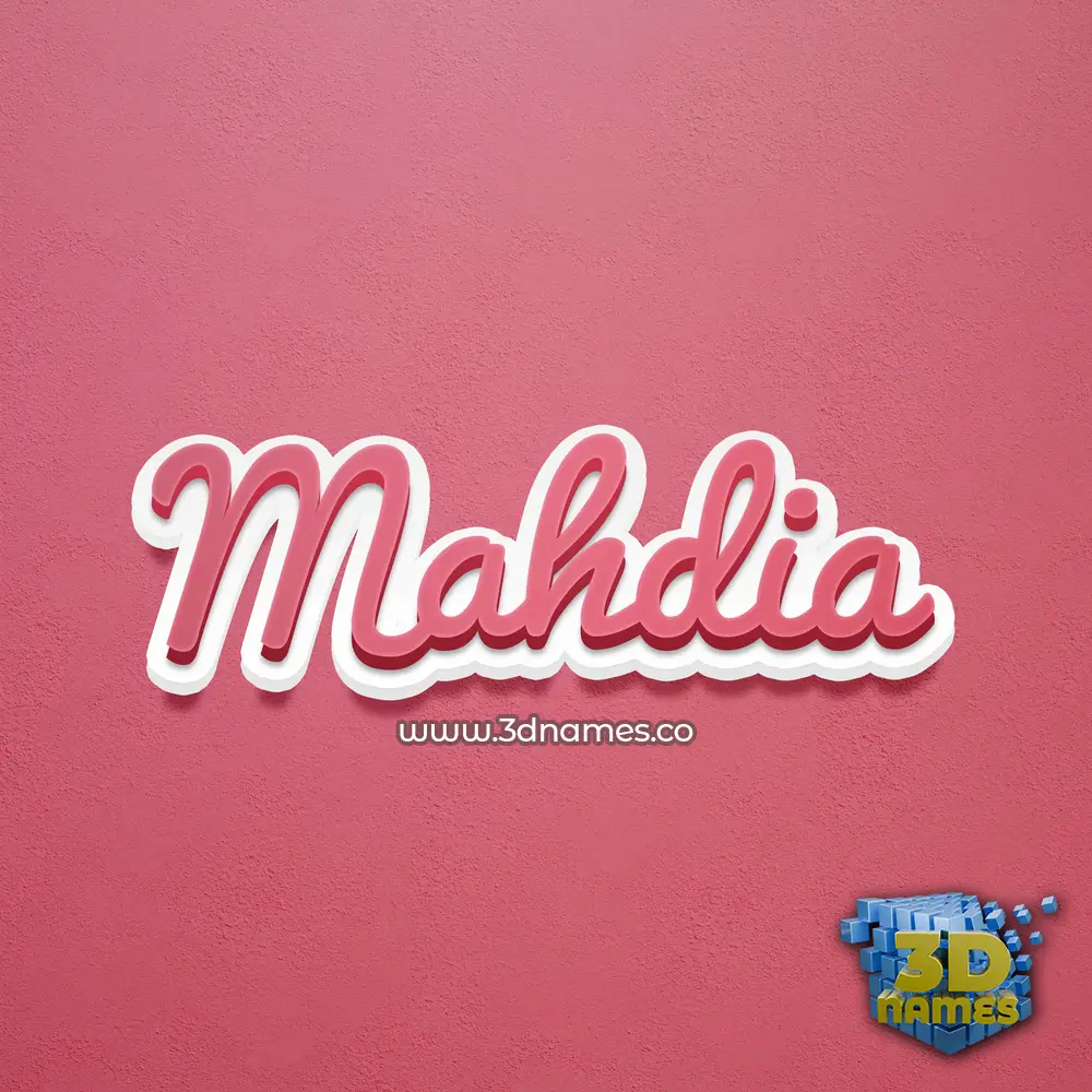 mahdia in Red Scribble style - 3D name wallpaper