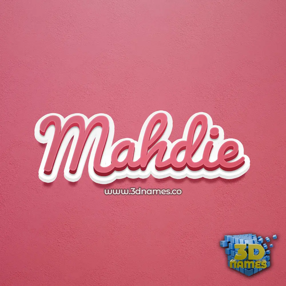 mahdie in Red Scribble style - 3D name wallpaper