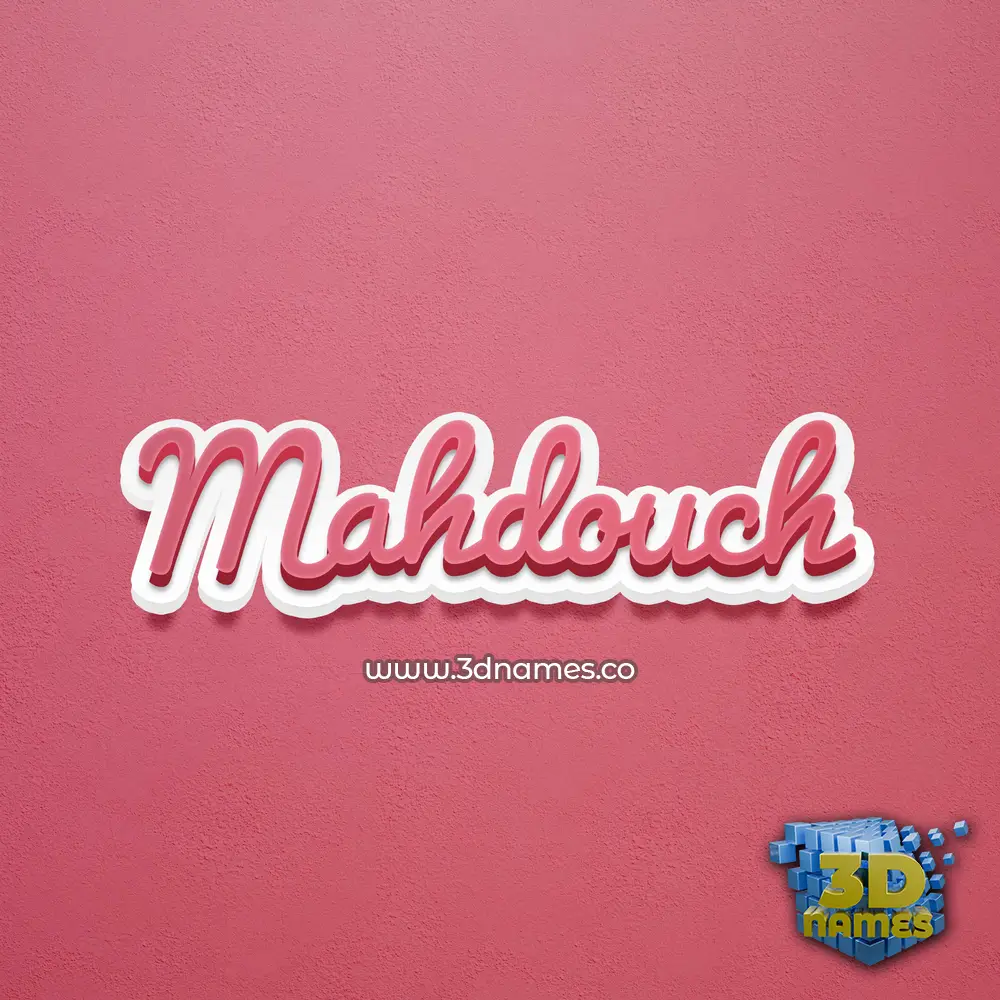 mahdouch in Red Scribble style - 3D name wallpaper