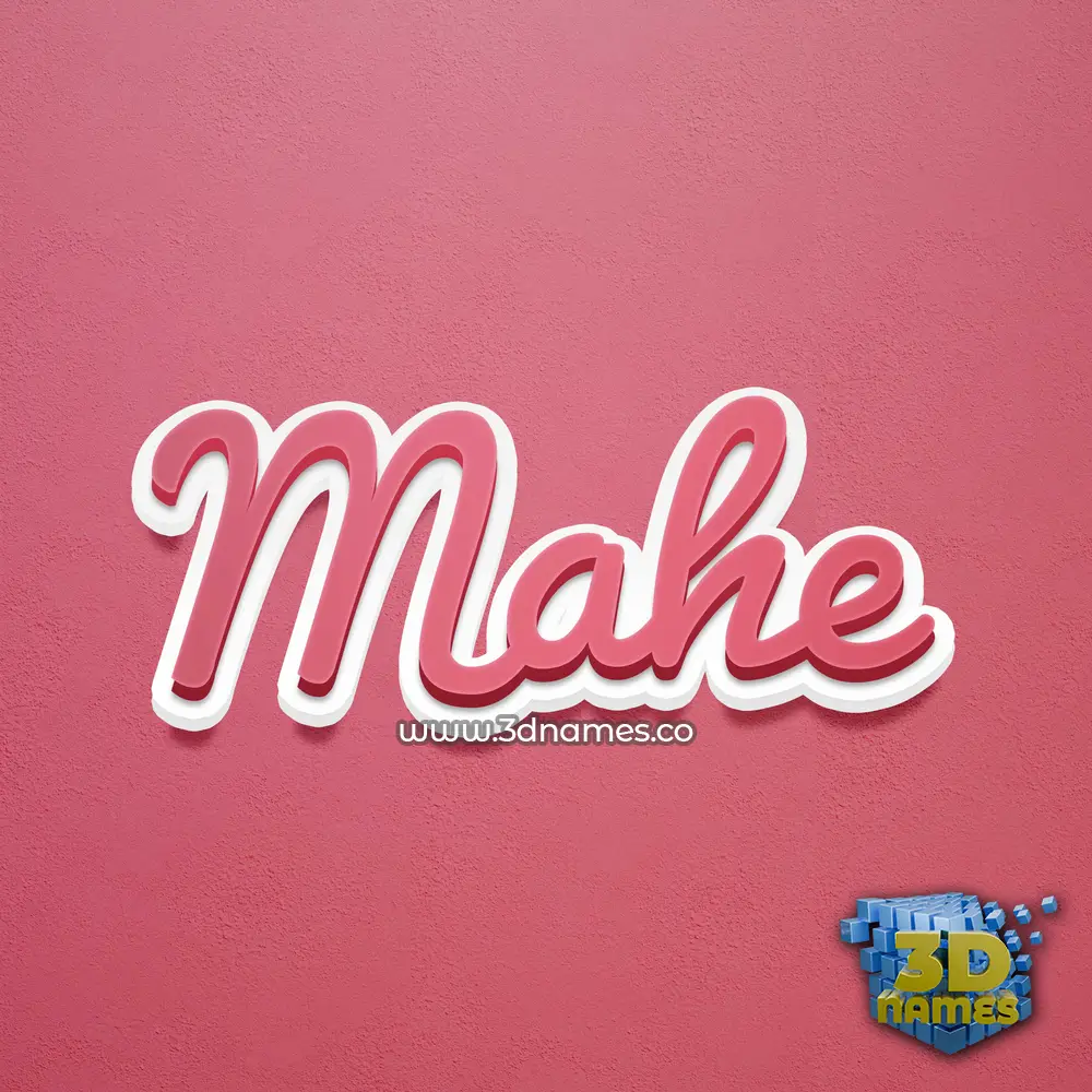 mahe in Red Scribble style - 3D name wallpaper